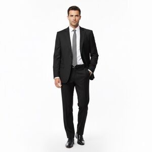 Saks Fifth Avenue Ermenegildo Zegna Charcoal Grey Wool Silk Blend Suit 42R 36x31